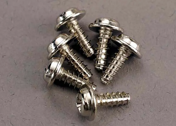 Traxxas 3X8mm Phillips Drive Washer Head Self Tappers 6Pcs - 3290 1