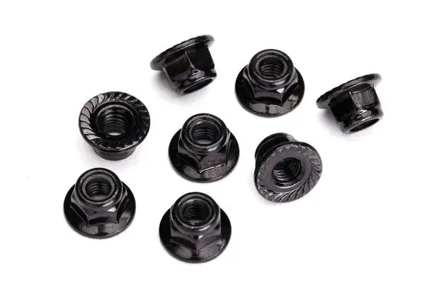 Traxxas 5Mm Nyloc Nuts Black Steel Flanged & Serrated 8Pcs - 8447 1