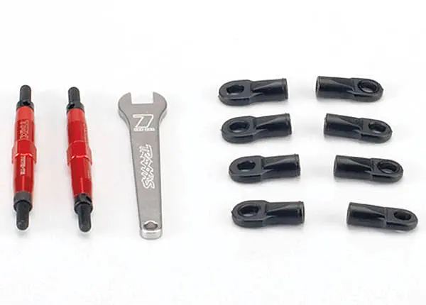 Traxxas 74Mm Turnbuckles Toe Links Red Aluminium W/ Rod Ends Suit Slayer 2Pcs - 5938R 1