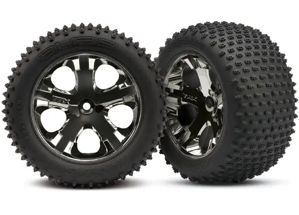 Traxxas Alias Pin Tyres On 2.8In All-Star Black Chrome Wheels Rear 2Pcs - 3770A 1