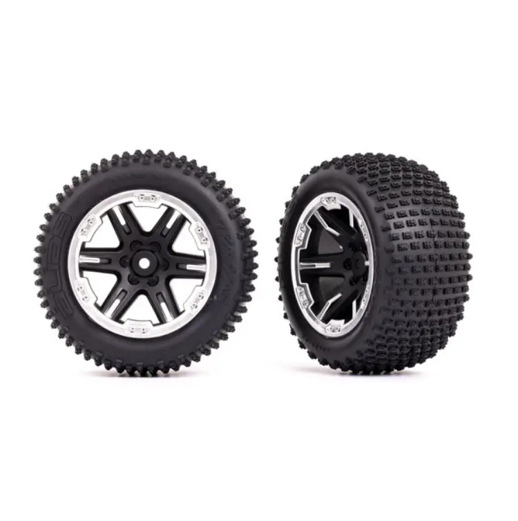 Traxxas Alias Step Pin Tyres On 2.8In Black/ Satin Wheels 2Pcs - 3772X 1