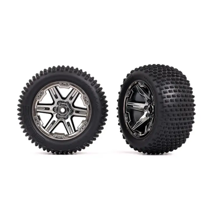Traxxas Alias Step Pin Tyres On 2.8In Rxt Black Chrome Wheels 2Pcs - 3772R 1