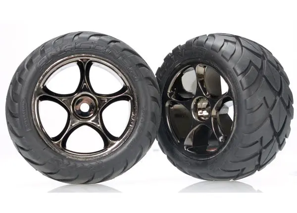 Traxxas Anaconda 2.2In Rr Street Tyres On Tracer Black Chrome Wheel 2Pcs - 2478A 1