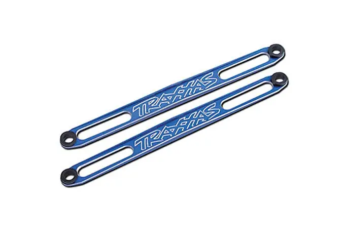 Traxxas Battery Hold Down Plate Blue Aluminium 2Pcs - 3923X 1