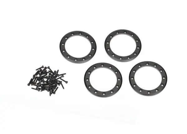 Traxxas Beadlock Rings 1.9In Black Aluminium W/ Hardware 4Pcs - 8169T 1