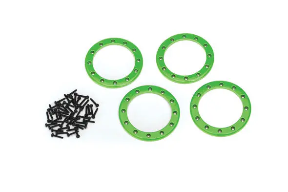 Traxxas Beadlock Rings 2.2In Green Aluminium W/ Hardware 4Pcs - 8168G 1