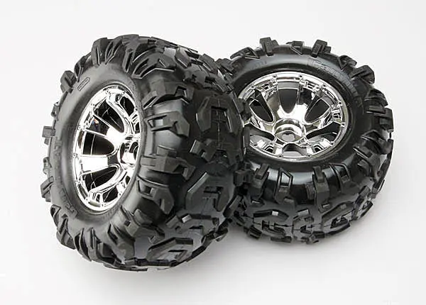 Traxxas Canyon At 3.8In Tyres On Geode Chrome Wheels 2Pcs - 5673 1