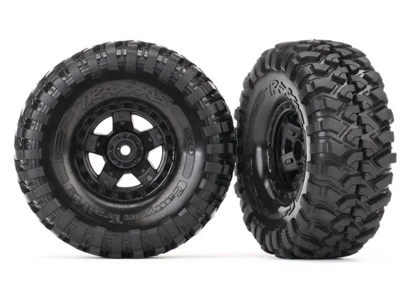 Traxxas Canyon Trail Tyres On 1.9In 5-Spoke Black Wheels Suit Trx-4 Sport 2Pcs - 8179 1
