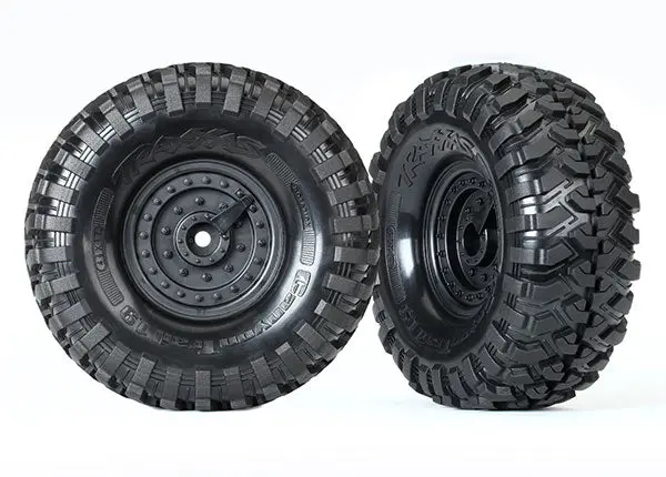 Traxxas Canyon Trail Tyres On 1.9In Tactical Black Wheels 2Pcs - 8273 1