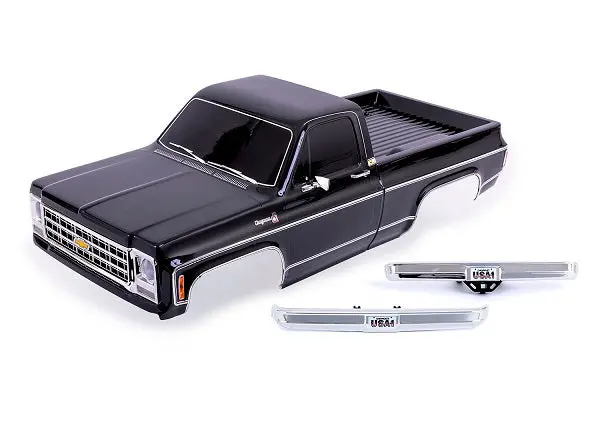 Traxxas Gloss Black Painted & Finished Body Shell Suit 1979 Chevy K10 Crawler Wb 336Mm - 9212X 1