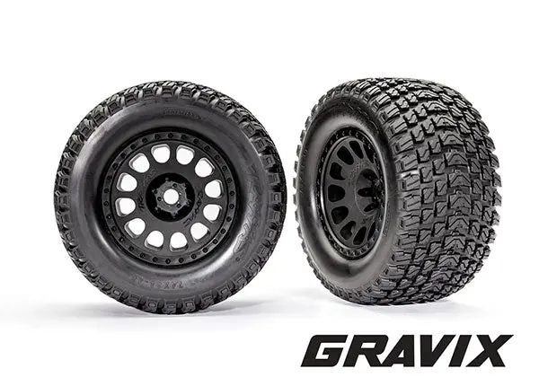 Traxxas Gravix Tyres On Black Race Wheels Suit Xrt 24Mm 2Pcs - 7872 1