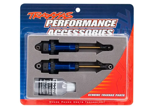 Traxxas Gtr Xx-Long Shocks Blue Aluminium W/ Tin Shafts Assembled No Springs 2Pcs - 7462 2