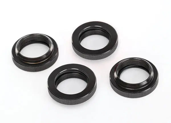 Traxxas Gtx Shock Spring Upper Retainers Ptfe Plated Hard Black Aluminium 4Pcs - 7767X 1