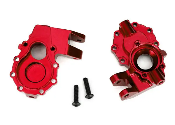 Traxxas Inner Front Portal Housings Red 6061-T6 Aluminium 2Pcs - 8252R 1