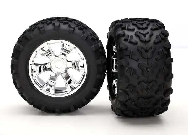 Traxxas Maxx 6.3In Tyres On Geode Chrome Wheels 2Pcs - 5674 1