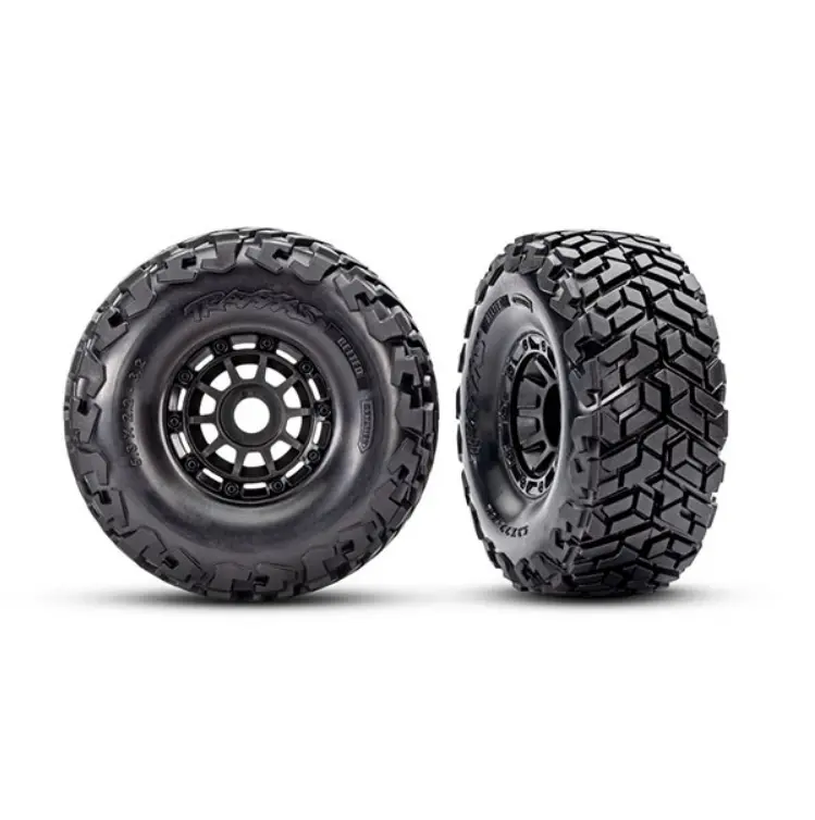 Traxxas Maxx Belted Sc Directional Tyres On Black 10-Spoke Wheels Suit Maxx Slash 17Mm 2Pcs - 10272 1
