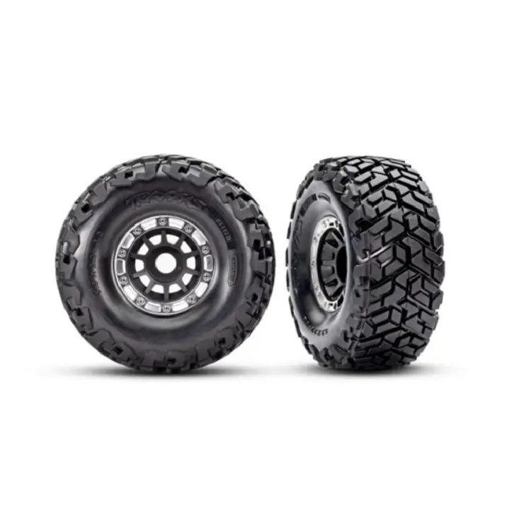 Traxxas Maxx Belted Sc Directional Tyres On Satin Black 10-Spoke Wheels Suit Maxx Slash 17Mm 2Pcs - 10272-Blk 1