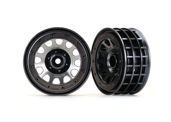 Traxxas Method 105 2.2In Race Wheels Black Chrome No Beadlocks 2Pcs - 8171 1
