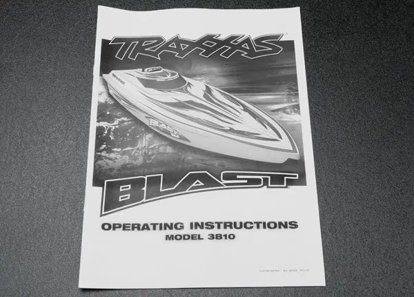 Traxxas Owners Manual Blast Boat - 3899X 1
