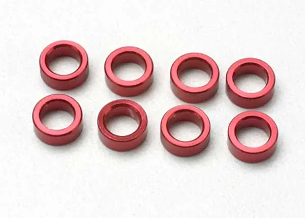Traxxas Pushrod Spacers Red Aluminium 8Pcs -5133 1