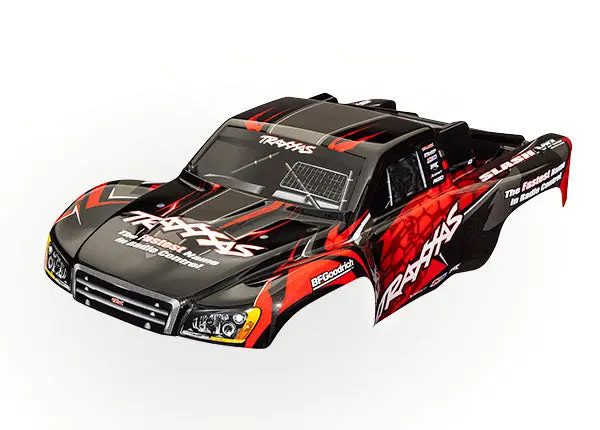Traxxas Red/ Black Painted Body Shell Suit Slash - 6812R 1