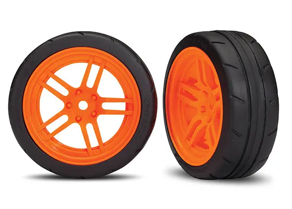 Traxxas Response Sticky Thermal Tyres On 1.9In Orange Split Spoke Wheels 2Pcs  - 8373A 1