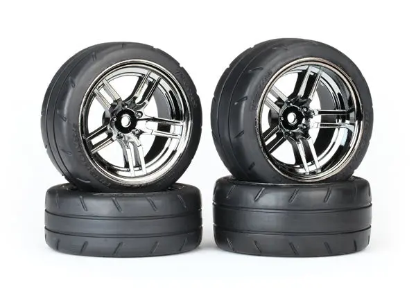 Traxxas Response Thermal Tyres On Split Spoke Black Chrome Wheels 4Pcs - 8375 1