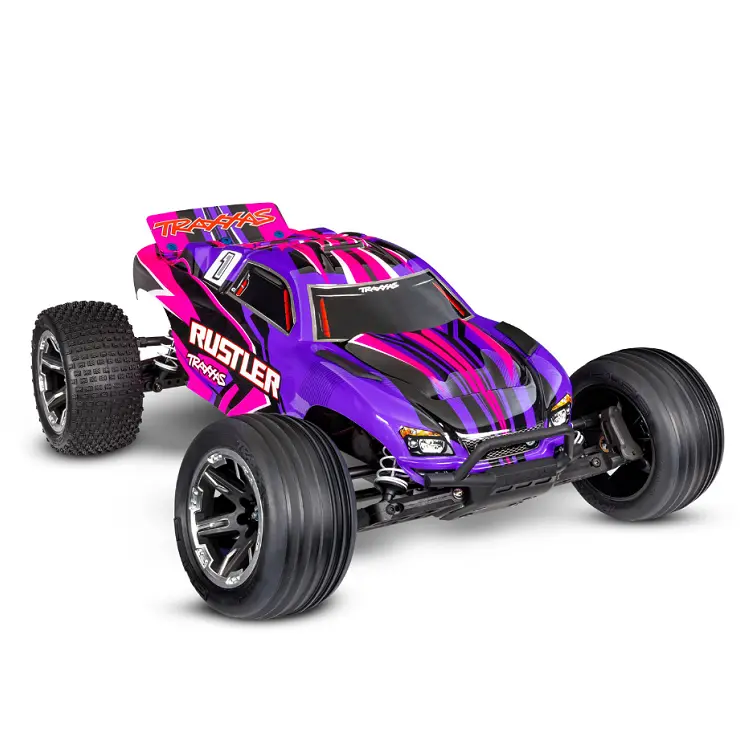 Traxxas Rustler 2Wd Stadium Truck Pink W/ 2.4Ghz Radio, Brushed Motor & Esc, Battery & Usb-C Charger - 37254-8Pink 1