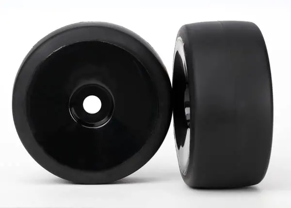 Traxxas S1 Slick Thermal Tyres On Black Dish Rear Wheels 17Mm 2Pcs - 6473 1