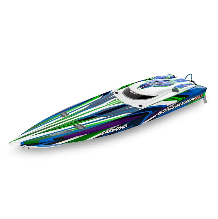 Traxxas Spartan Self Righting Green Brushless 36In Boat W/ Tqi 2.4Ghz Bluetooth Radio Gear, Vxl-6S 1800Kv Driveline And Tsm - 103076-4Grn 1
