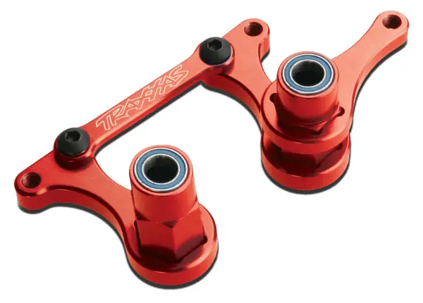 Traxxas Steering Bellcrank Assembly Red Aluminium W/ Bearings - 3743X 1