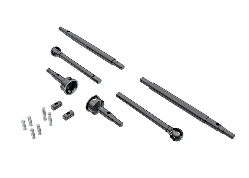 Traxxas Stub Axle Fr & Axle Shafts Fr & Rr Hardened Steel W/ Pin Set 2Pcs/Ea Suit Trx-4M - 9756 1