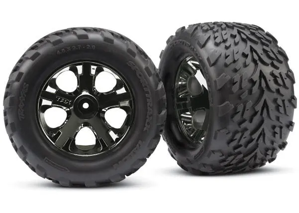Traxxas Talon Tyres On All Star 2.8In Black Chrome Wheels Suit Electric Fr 2Pcs - 3669A 1