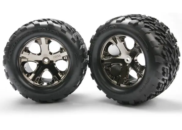 Traxxas Talon Tyres On All Star 2.8In Black Chrome Wheels Suit Electric Rr 2Pcs - 3668A 1