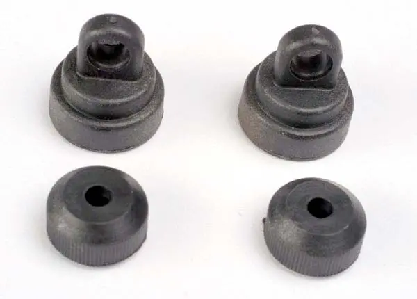 Traxxas Top & Bottom Shock Caps Black 2Pcs/Ea - 3767 1