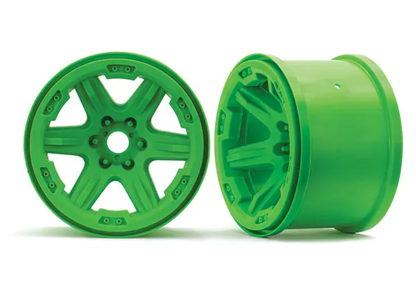 Traxxas Wheels 3.8In 6-Spoke Green 17Mm 2Pcs - 8671G 1