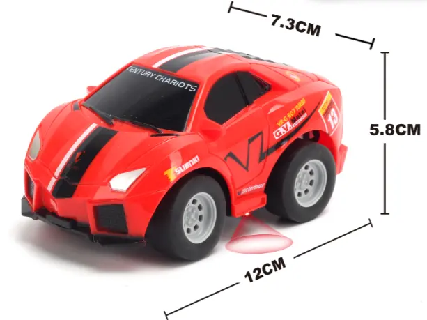 Trc 1:43 Q Version Lamborghini Graffito Car Red Req. 4X Aa Batts - Trc-6148T-R 1
