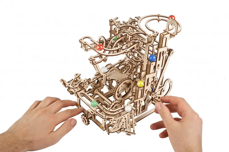 Ugears No.3 Marble Run Tiered Hoist - 70170 2