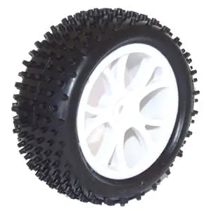 Vantage Front Buggy Tyres Mounted On White Wheels - 1Pr 1