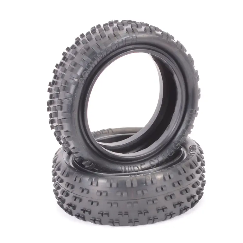 Wide Stagger Rib Yellow 1/10Th Off Road Tyres - 1Pr 1