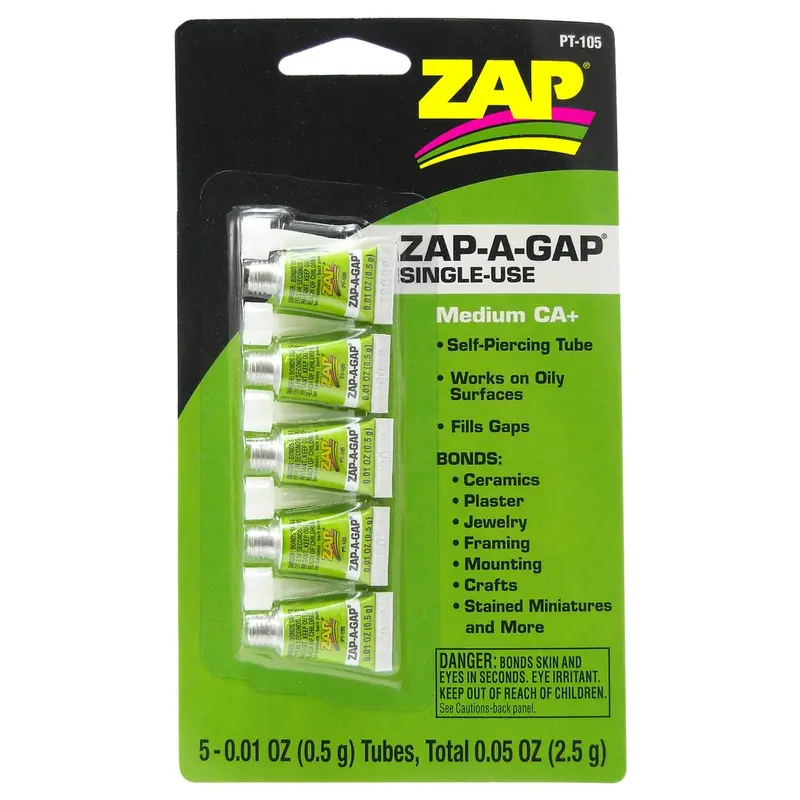 Zap Green Medium Ca Single Use Tubettes 0.01Oz 5Pcs - Pt-105 1