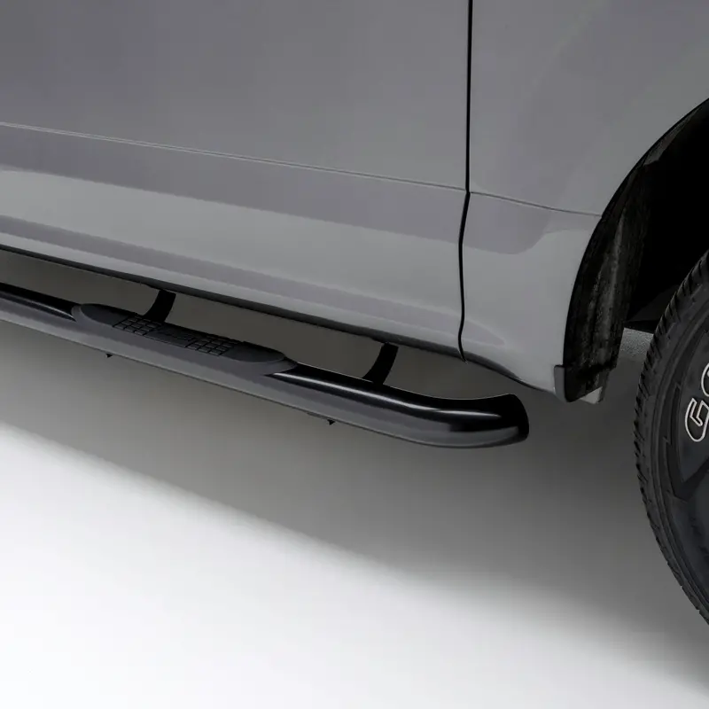 Aries Black Steel Side Steps – 3-Inch Round, Custom-Fit For Toyota Tacoma Cab Models 1