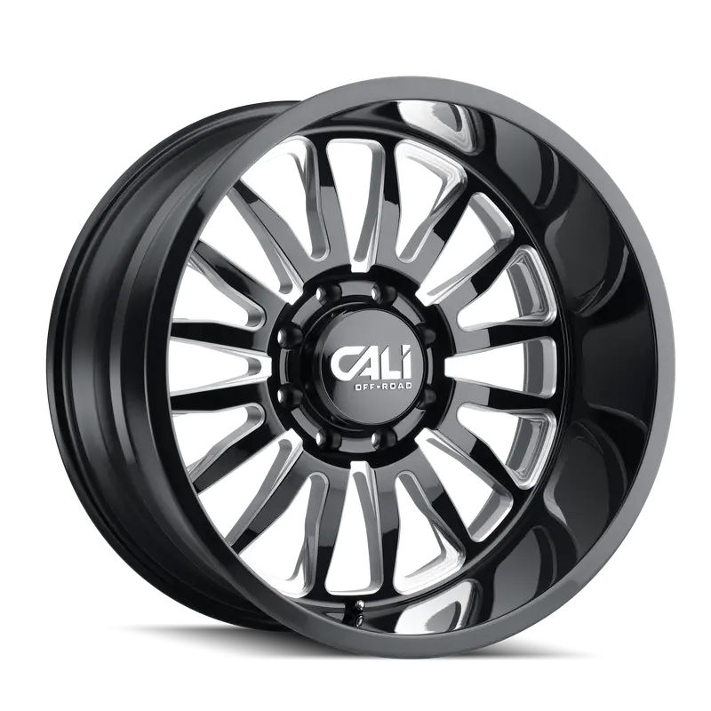 Cali Off-Road Summit 22X12 Gloss Black & Milled Spoke Wheel – 6X139.7, -51Mm Offset, 106Mm Cb 1
