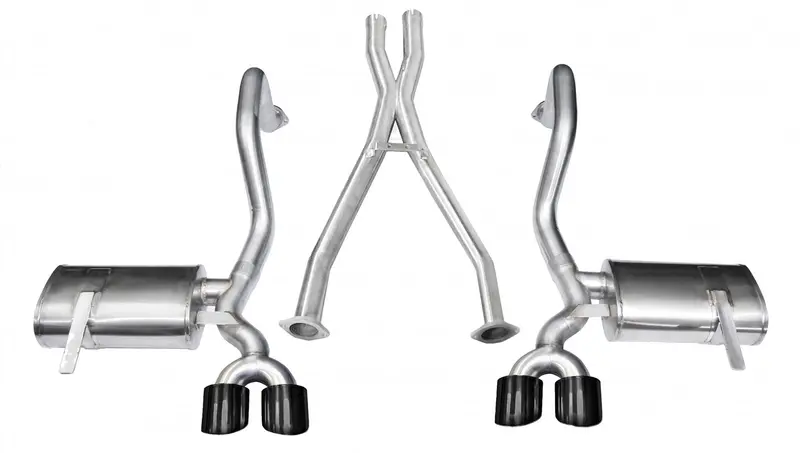 Corsa Performance 14962Blk Cat-Back Exhaust For 1997–2004 Corvette – Dual Rear Exit, 4.0-Inch Black Pvd Tips 1