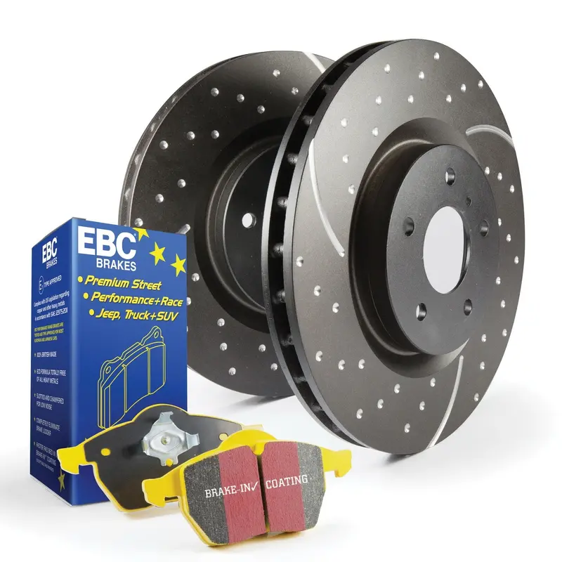 Ebc Brakes S5Kr1456 Yellowstuff Performance Brake Kit – Front Slotted Rotors With High-Friction Pads 1