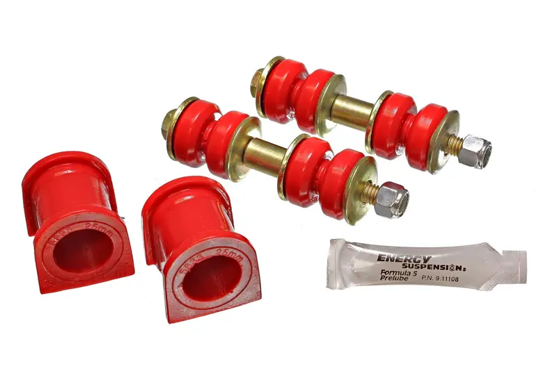 Energy Suspension 8.5130R Front Sway Bar Bushing Kit – 25Mm Diameter, Red Performance Polyurethane 1