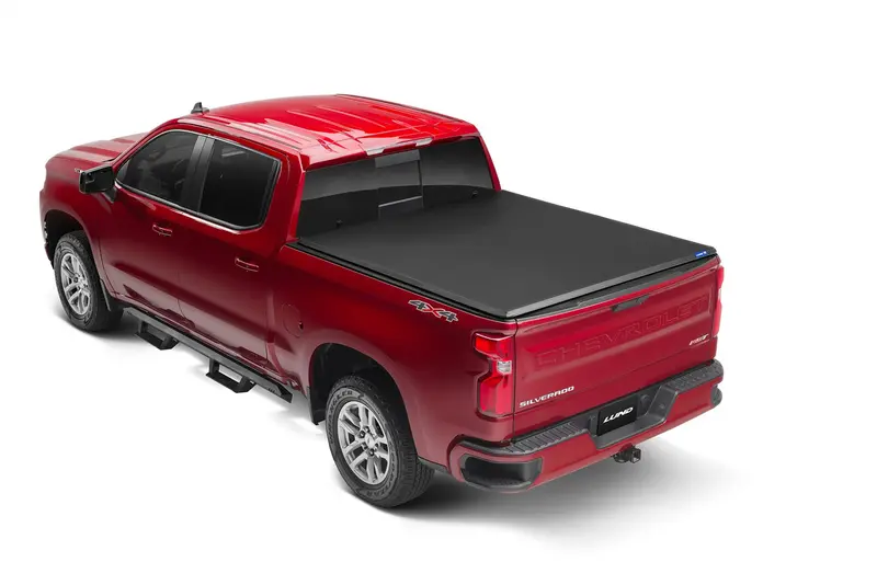 Lund Genesis Tri-Fold Tonneau Cover – Premium Black Leather-Texture Finish (Part #950293) 1