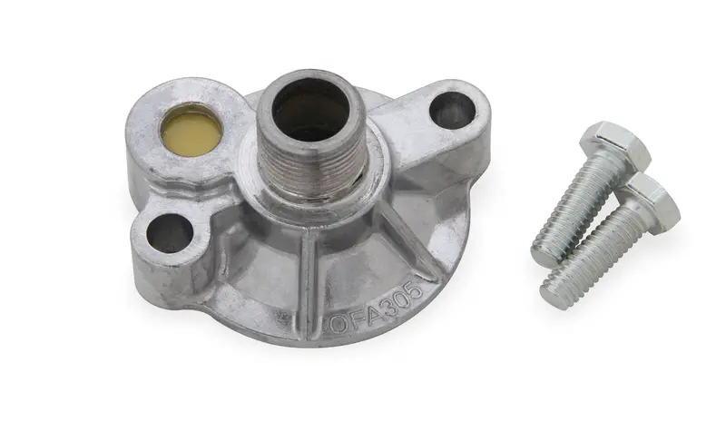 Mr Gasket 1272 Oil Filter Adapter; Aluminum; Incl. Filter By-Pass Valve/Mounting Bolts; 1