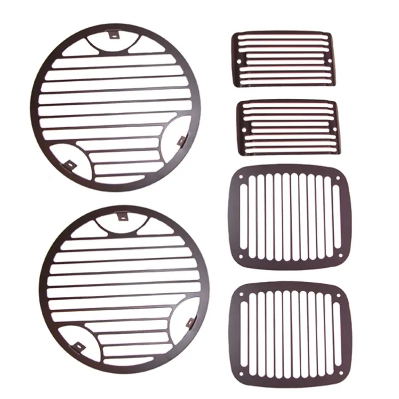 Rugged Ridge 11236.21 Billet Aluminum Stone Guard Kit – 6-Piece Black Set 1