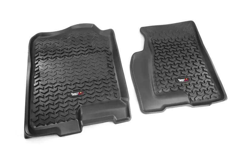 Rugged Ridge 82901.02 All-Terrain Front Floor Liners – Heavy-Duty Black Pair 1